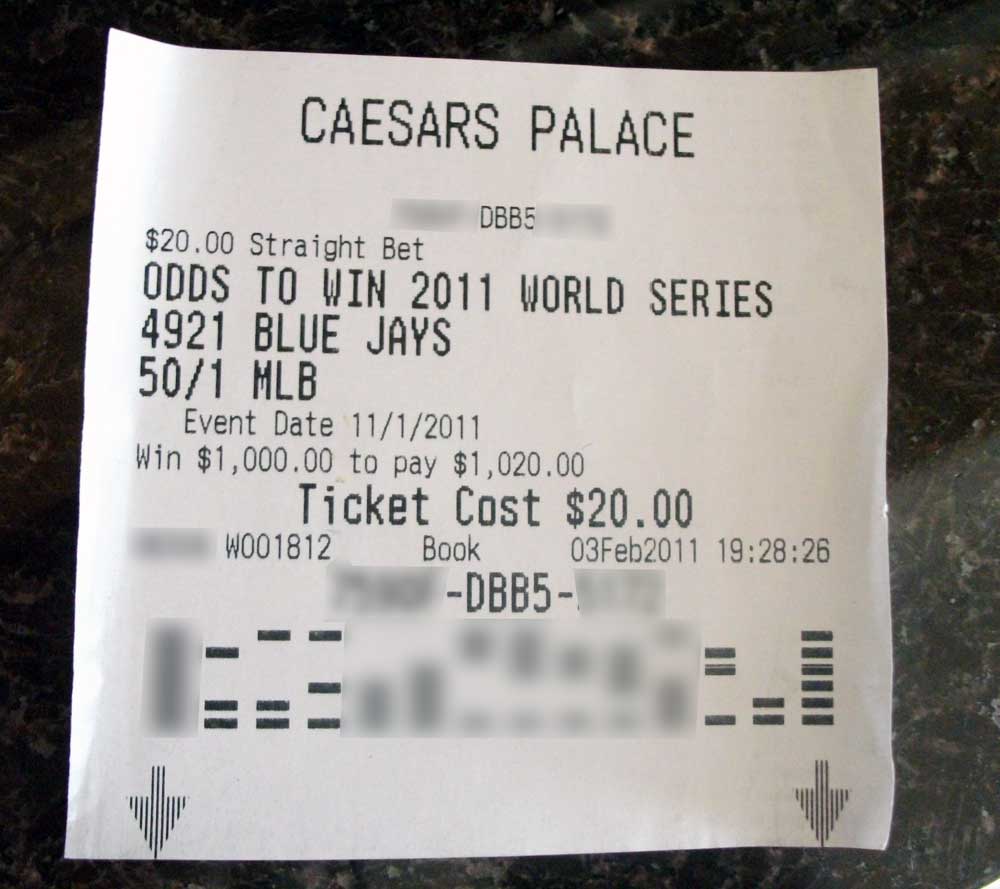 Blue Jays bet to win 2011 World Series
