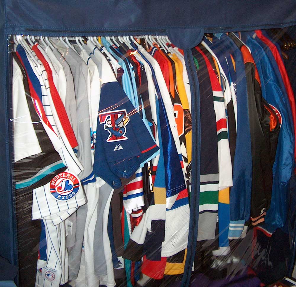 Most of my jersey collection, home office closet : r/hockeyjerseys