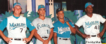 marlins jerseys over the years