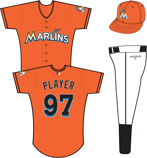 MLB Florida Marlins 2007 uniform original art – Heritage Sports Art