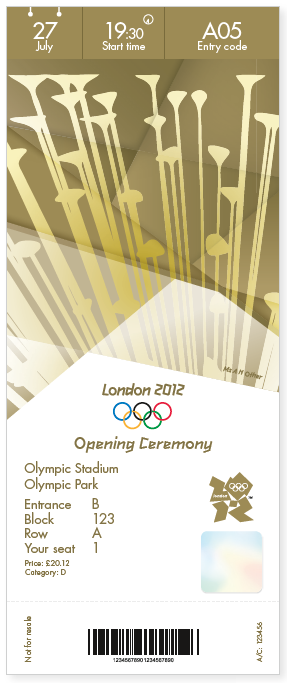 London 2012 Olympics Opening Ceremony Ticket Design