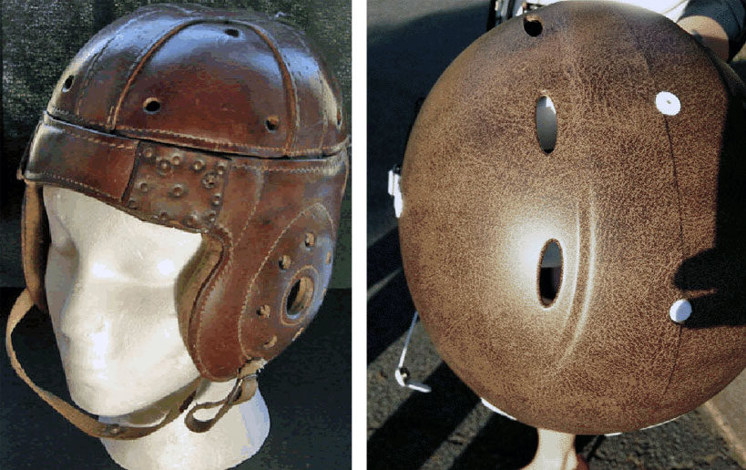 redskins throwback leather helmet