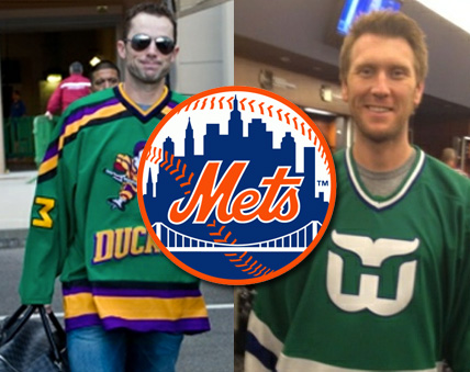 New York Mets players wear hockey jerseys Toronto 2012