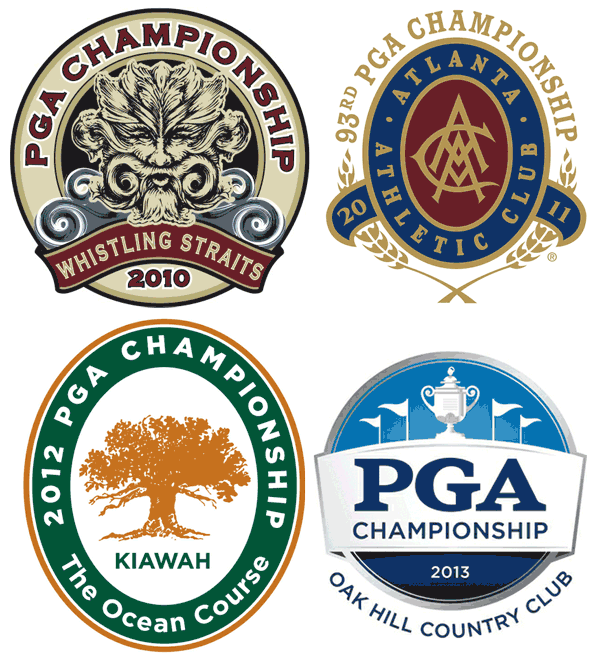 PGA Championship Logos 2010, 2011, 2012, 2013