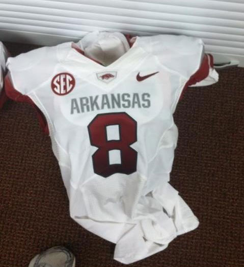 Arkansas white jersey new uniforms jerseys