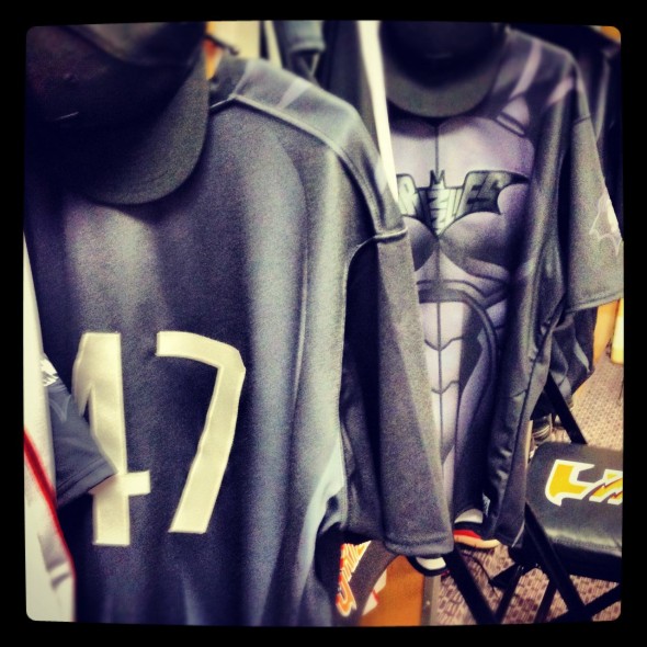 Fresno Grizzlies Dark Knight Rises Batman jerseys locker
