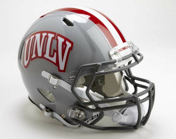 UNLV Rebels NCAA Football new helmets - new helmet 2012 white with red outline