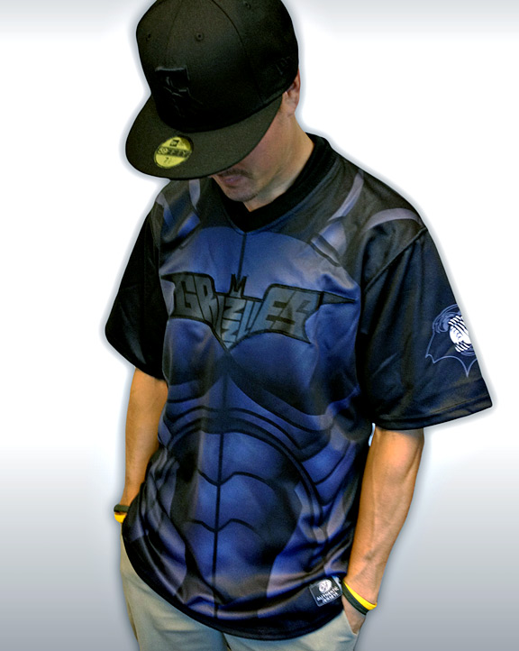 Fresno Grizzlies Dark Knight Rises Batman jerseys model