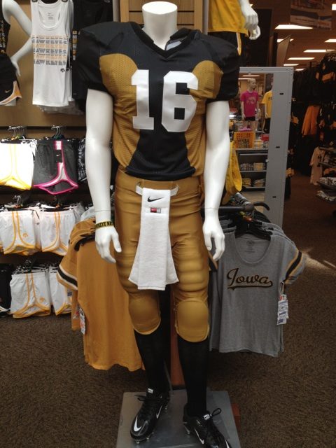 What came first- the black and gold uniforms of the Iowa Hawkeyes