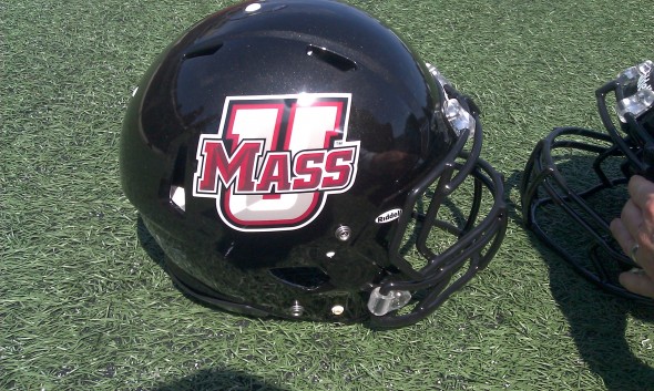 UMass Minutemen New Helmets FBS black helmet logo