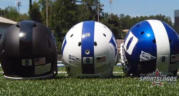 Duke Blue Devils New Helmets Black Matte Flat Blue 8 stickers