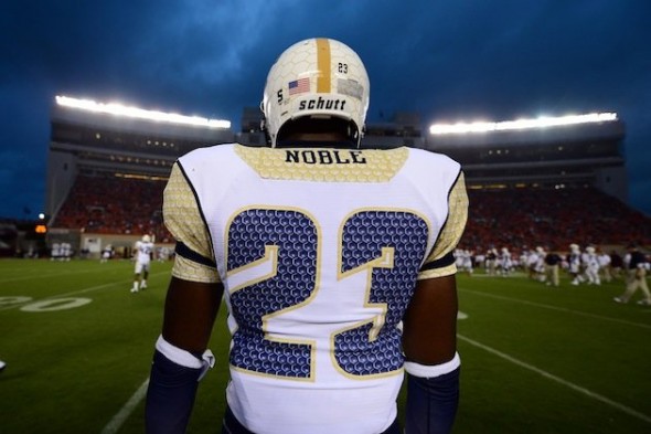 Georgia Tech new uniforms ugly honeycomb white chickenwire helmet awful back