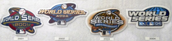 1962, 1989, 2002, 2010 and 2012 World Series Patches. OK, here's