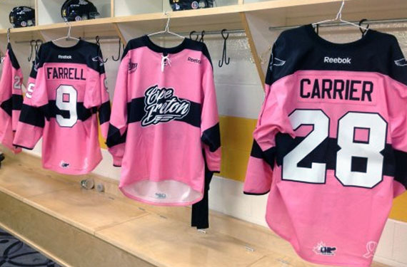 pink hockey jersey