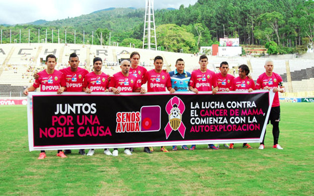 Breast Cancer Awareness, Venezuelan Primera Division side Deportivo Tachira soccer pink riot