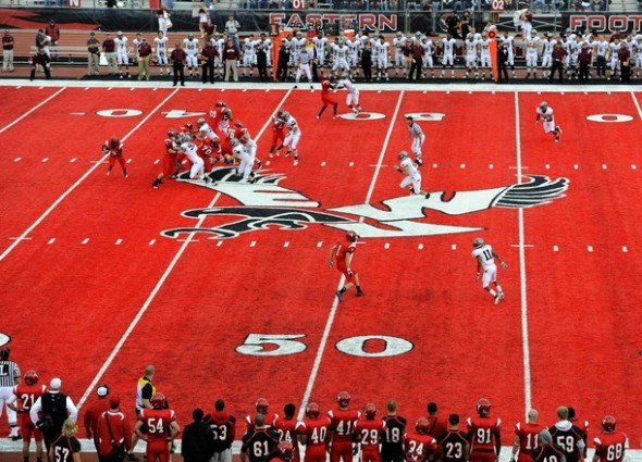 Eastern Washington Eagles red turf at Roos Field in Cheney, Washington Oregon ducks green NCAA Football Rules Committee proposal uniform