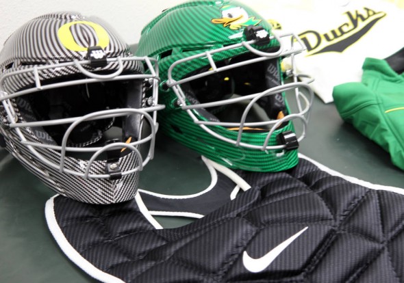Oregon Ducks Women's softball new uniforms - catching masks