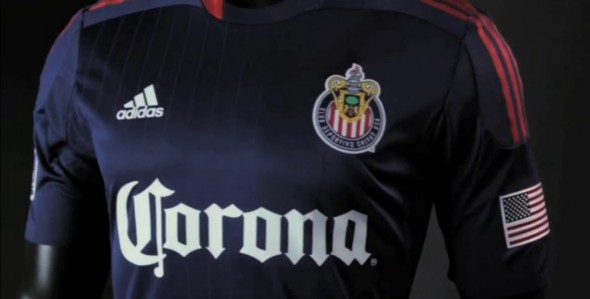 closeup - chivas USA jersey week reveal week MLS soccer new uniform jersey