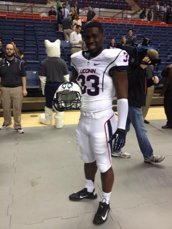 white football - UConn University of Connecticut new logo uniforms