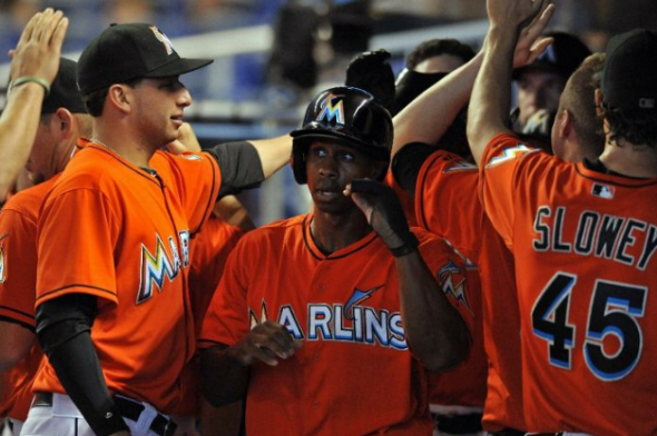 orange marlins jersey guy