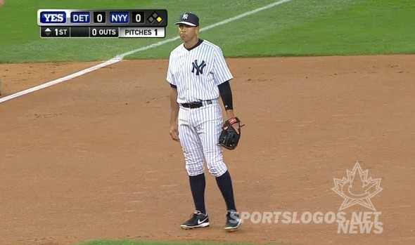 Yankees wearing their BP hats for Friday's game (for a good cause