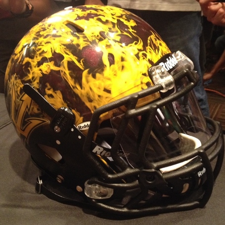 Arizona State introduces fiery new helmets for Notre Dame (Photo)