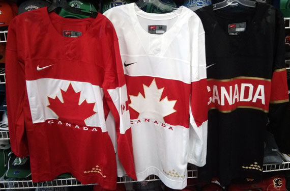 New Red (Black Logo) Nike Team Canada Olympic Hockey Jersey Large