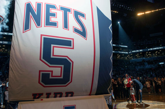 Jason Kidd Retired Jersey Banner Brooklyn Nets