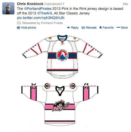 Portland Pirates Unveil Pink in the Rink Jersey – SportsLogos.Net News