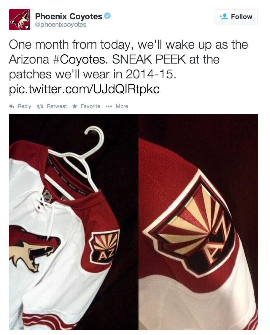 Phoenix Officially Unveils Their First "Arizona Coyotes" Logo