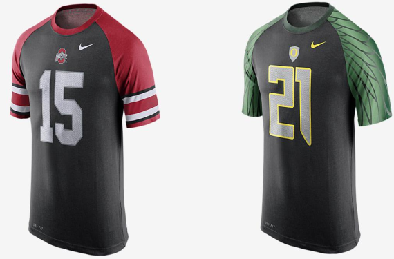 Which college football teams will be wearing those black Nike jerseys?