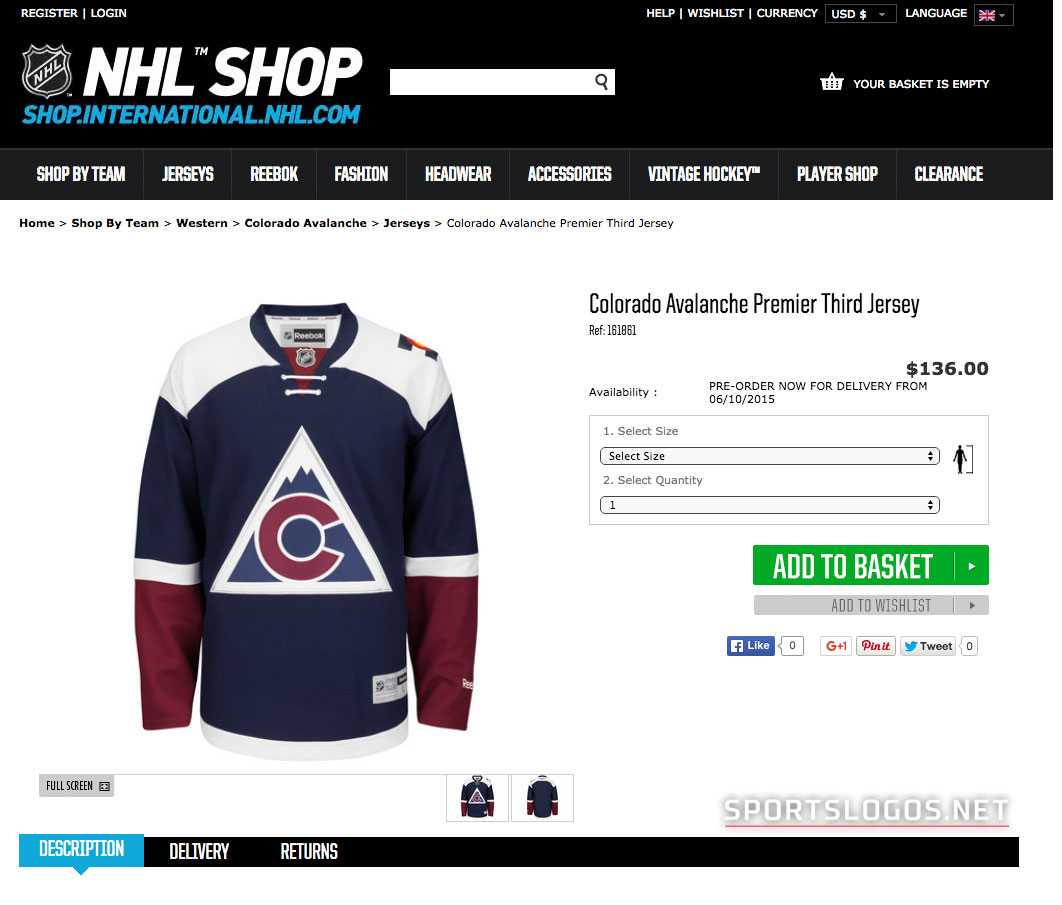 Avs third jersey 2015 Clearance