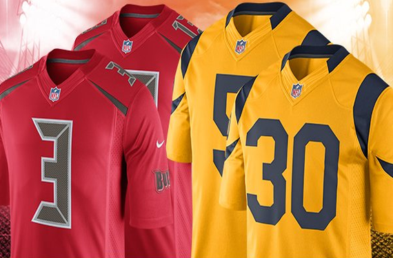 The Bucs and Rams unveil final set of NFL Color Rush uniforms