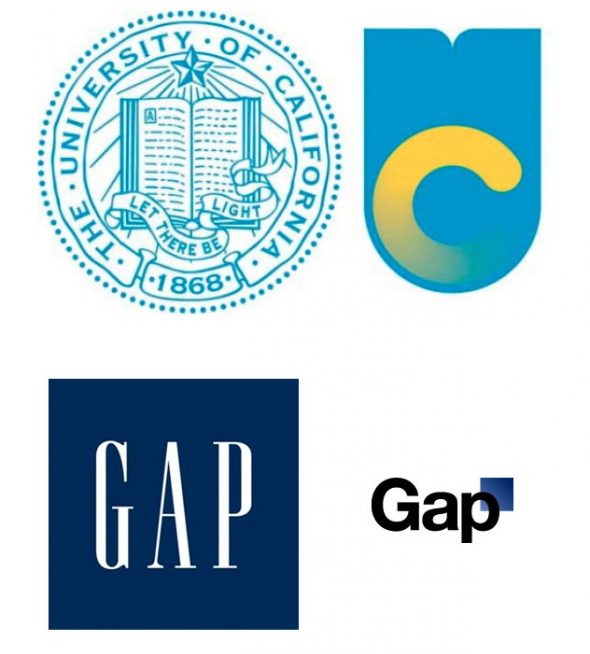 University of California and the Gap both took major backlash with their logo redesigns