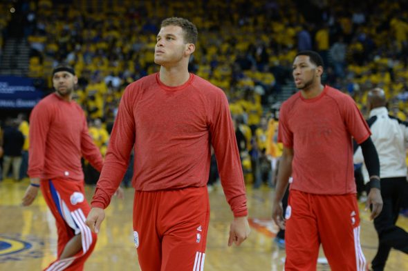Clippers players warm-up with shirts turned inside-out in protest of team owner Donald Sterling in 2014 (Photo © Kyle Terada-USA TODAY Sports)
