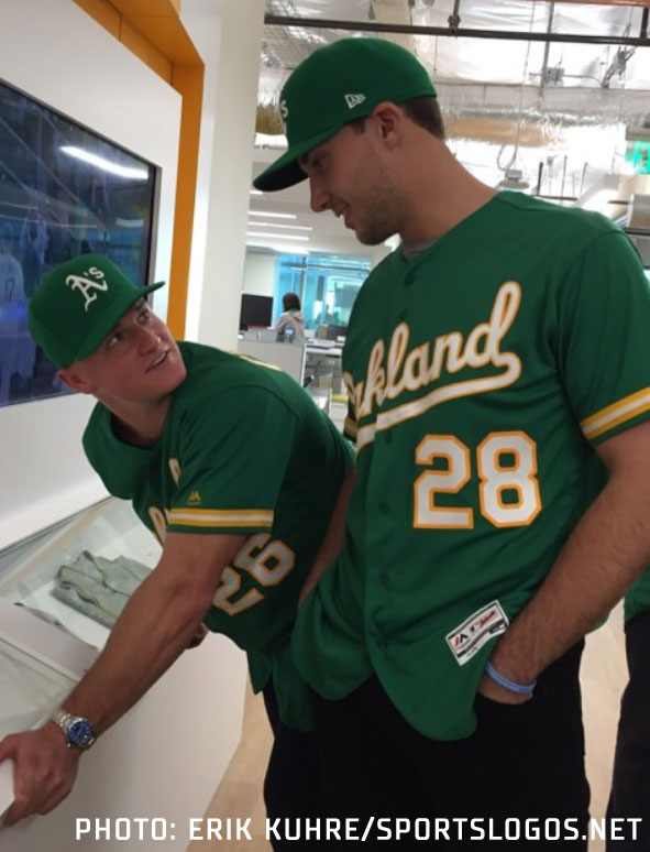 The A's are dropping the dark green alternate jerseys from their