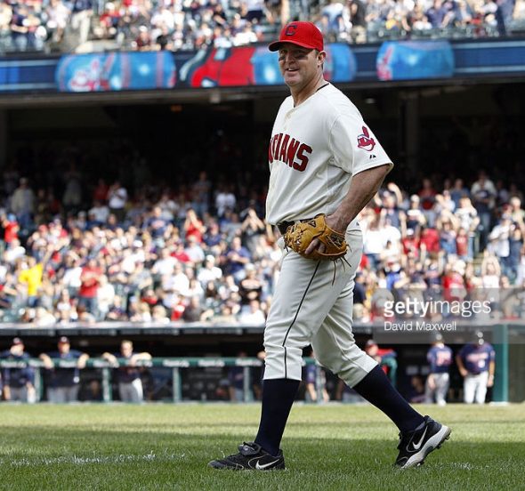 Jim Thome's only on-field appearance wearing the block-C ballcap (September 25, 2011)