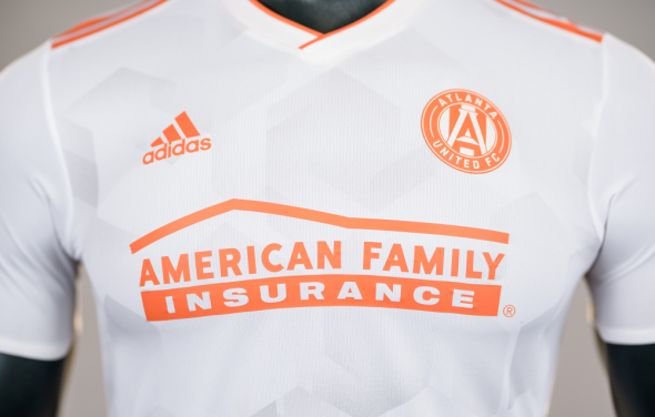 Men's Atlanta United FC adidas White King Peach Authentic Jersey