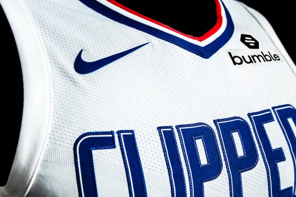 Bumble on Clippers Jersey Patch - Los Angeles Business Journal