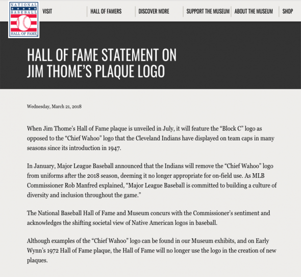 Jim Thome's Indians Hall of Fame plaque won't include Chief Wahoo