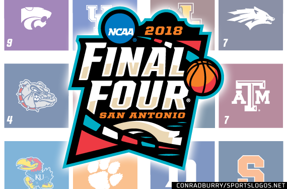 2018 NCAA Tournament Sweet Sixteen Logo Court Bracket