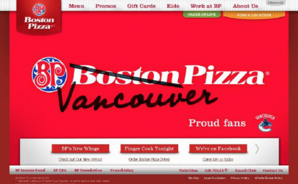 Vancouver Pizza Boston Pizza Change 2011