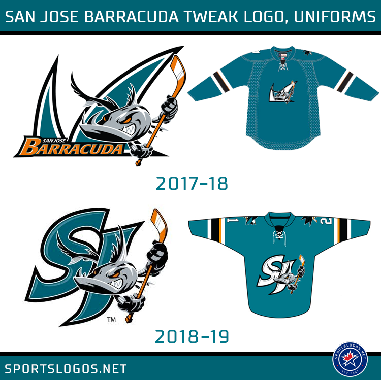 AHL: San Jose Barracuda Change Logo and Uniforms - SportsLog