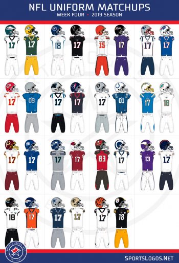 2019 NFL Week 4 Uniform Matchups – SportsLogos.Net News