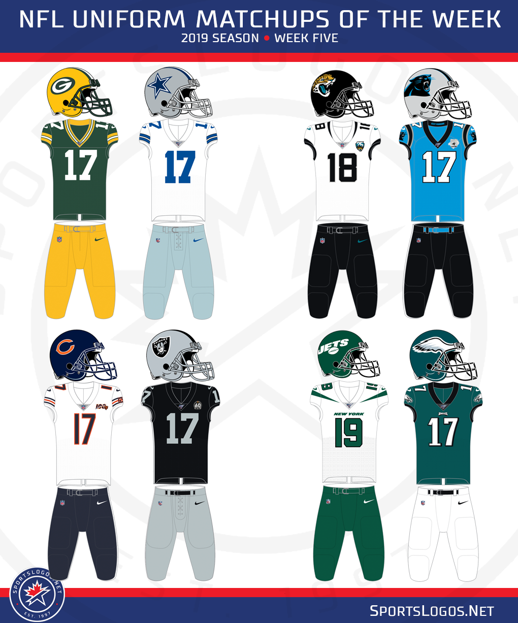 2019 Nfl Week 5 Uniform Matchups Sportslogosnet News 9159