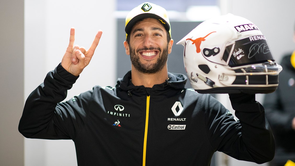 F1 Driver Daniel Ricciardo To Wear Texas Longhorns-Themed Helmet At ...