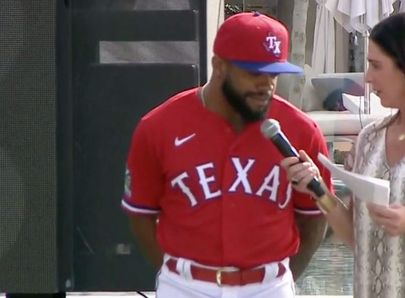 FOX Sports: MLB on X: The Dallas Stars are wearing Texas Rangers powder blue  jerseys tonight 😍🔥 📷: @DallasStars  / X