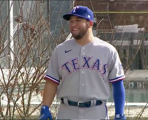 blue texas rangers shirt