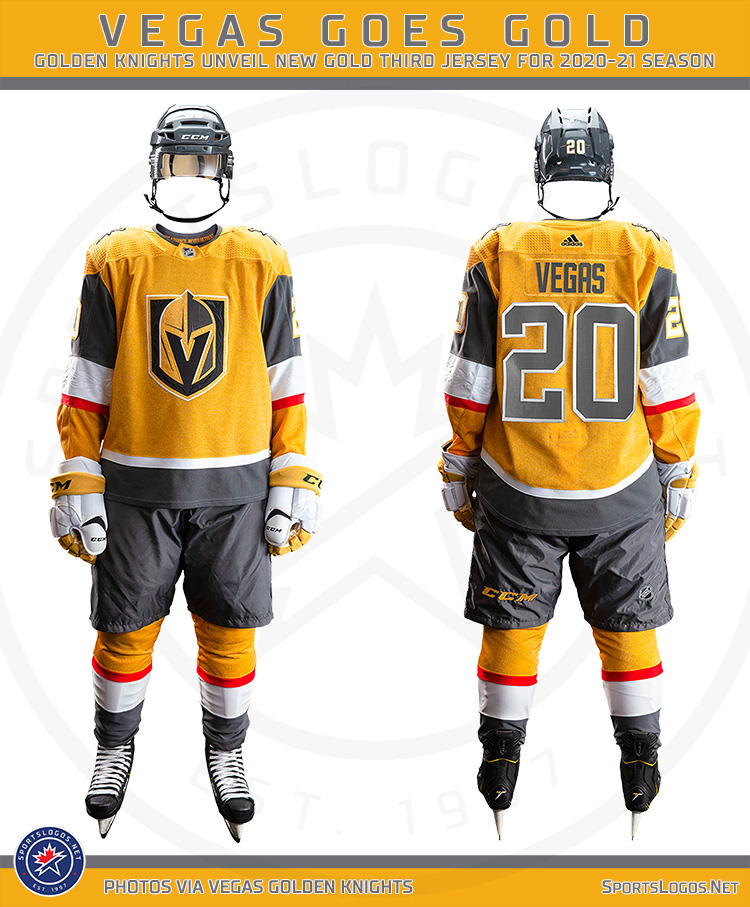 Vegas Goes Gold, Golden Knights Unveil New Third Jersey SportsLogos