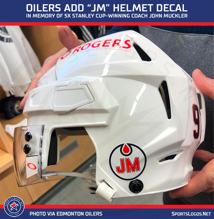 Edmonton Oilers Add “JM” Decal to Helmet News